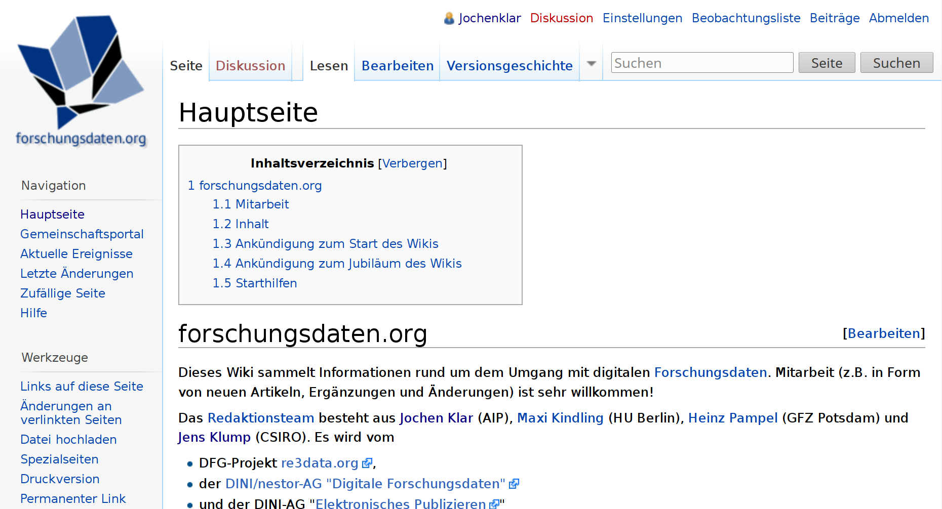 Screenshot of forschungsdaten.org